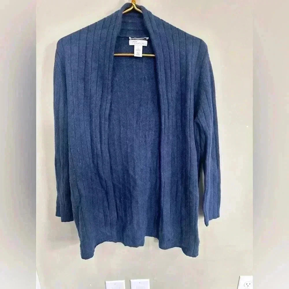 Nordstrom Signature  Open Face Cardigan Cashmere  Women’s Sz L